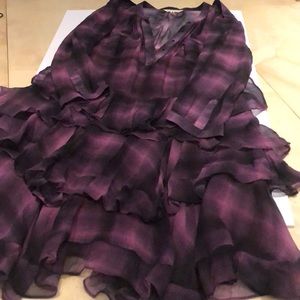 Dress with pleated skirt and attached slip